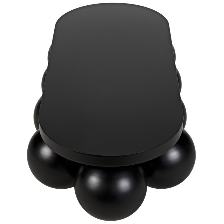 Noir Lambreta 74" Oval Black Metal Coffee Table