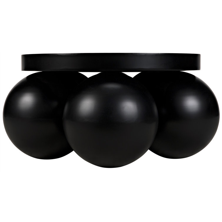 Noir Lambreta 74" Oval Black Metal Coffee Table