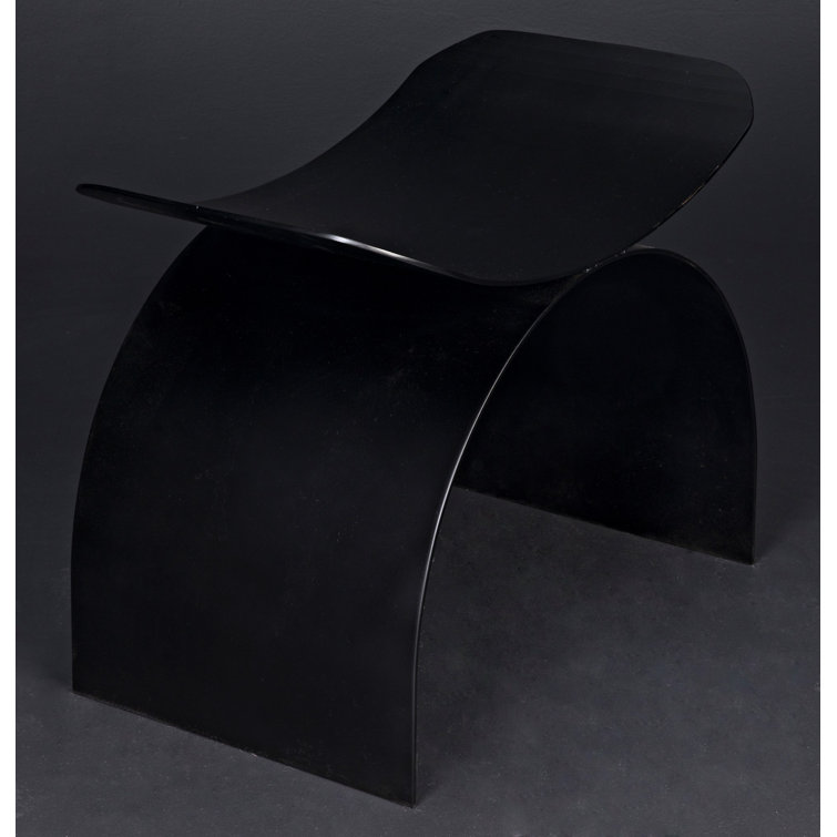 Noir Papillon Black Steel Industrial Accent Stool