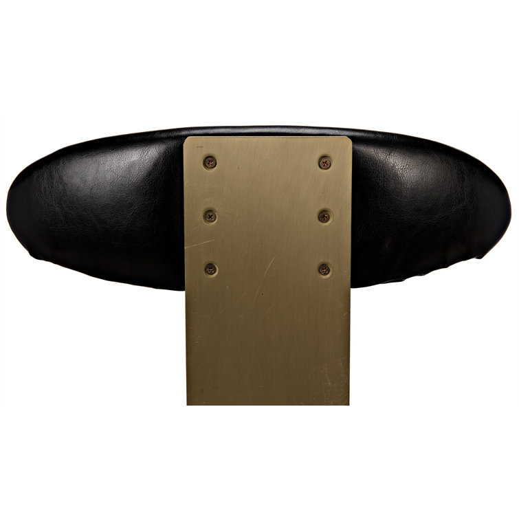Sedes Art-Deco Black Leather Swivel Counter Stool