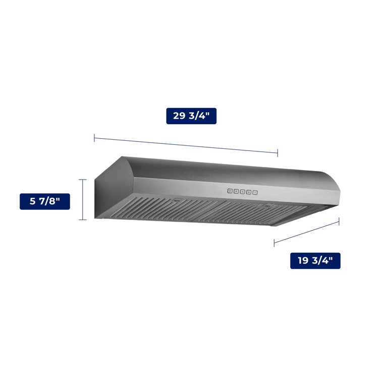 30" Stainless Steel Convertible Under Cabinet Range Hood