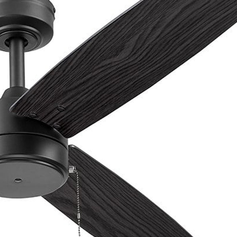Journal Matte Black 52-Inch Ceiling Fan with Reversible Ebony and Teak Blades