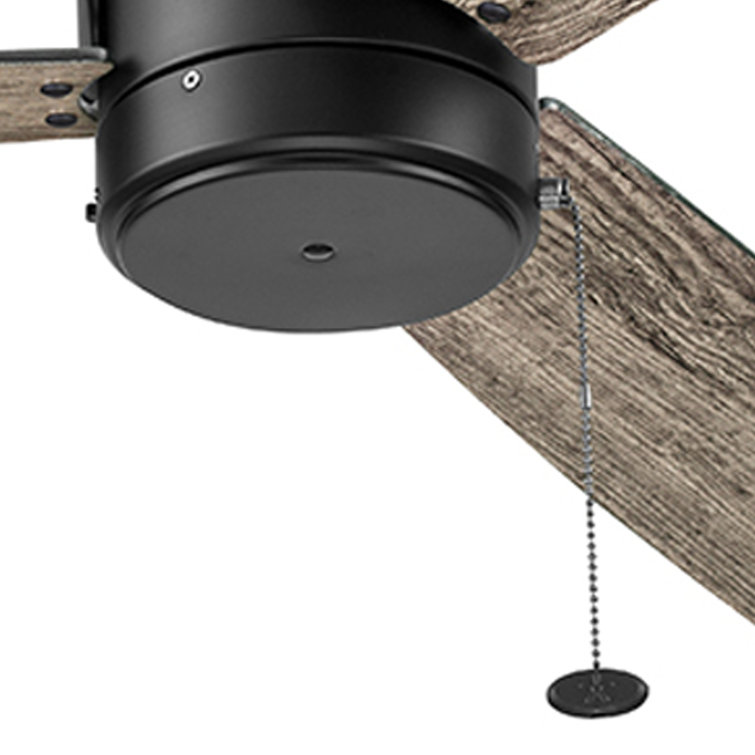Journal Matte Black 52-Inch Ceiling Fan with Reversible Ebony and Teak Blades