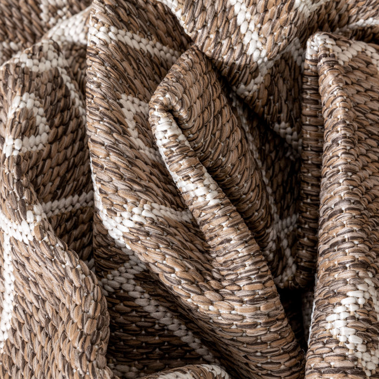 Taupe Synthetic 5' x 7' Easy-Care Rectangular Area Rug