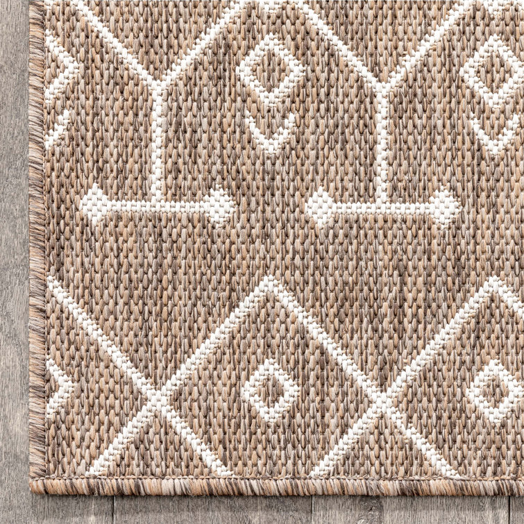 Taupe Synthetic 5' x 7' Easy-Care Rectangular Area Rug