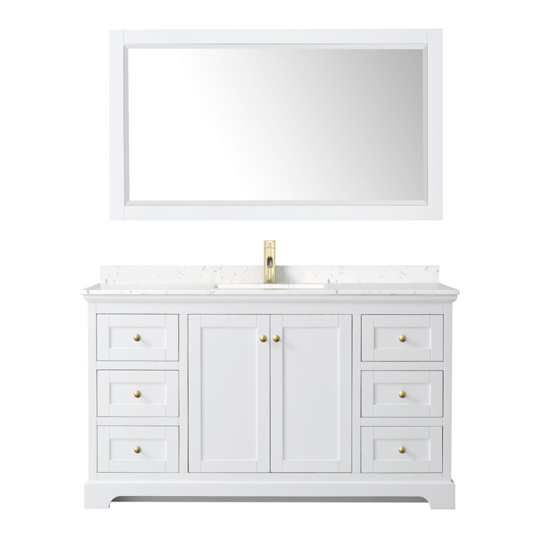 Avery 60'' Dark Blue Marble Top Single Vanity