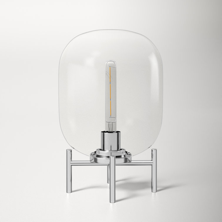 Edison Silver Nickel Finish Globe Glass Table Lamp