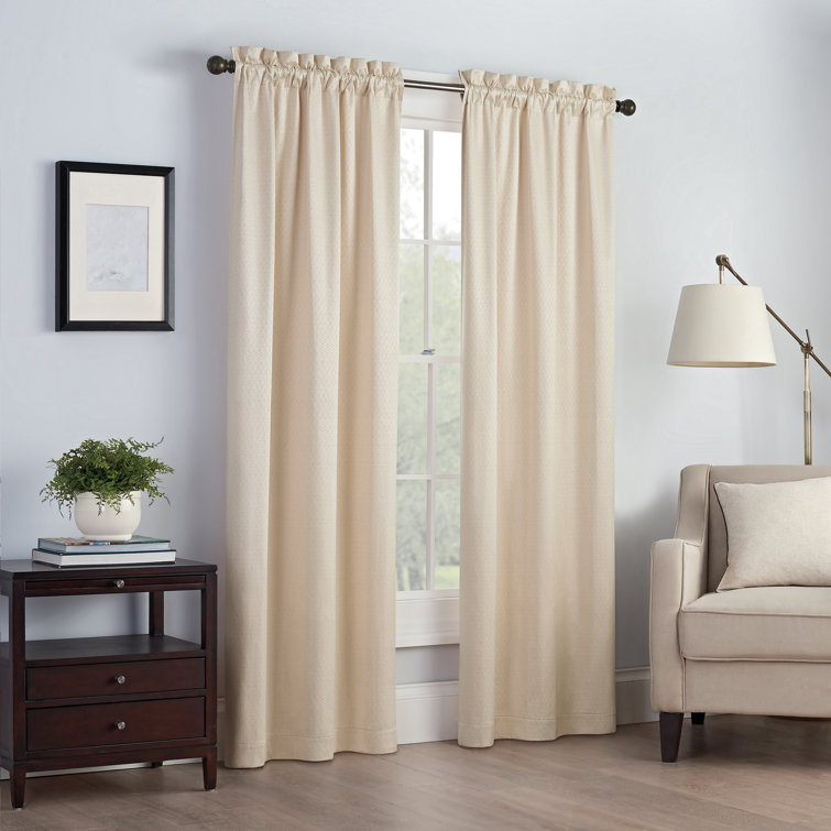 Ivory Ground Length Blackout Cotton Polyester Window Panel