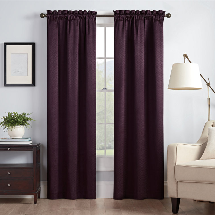 Plum Cotton Polyester Blackout Rod Pocket Window Panel