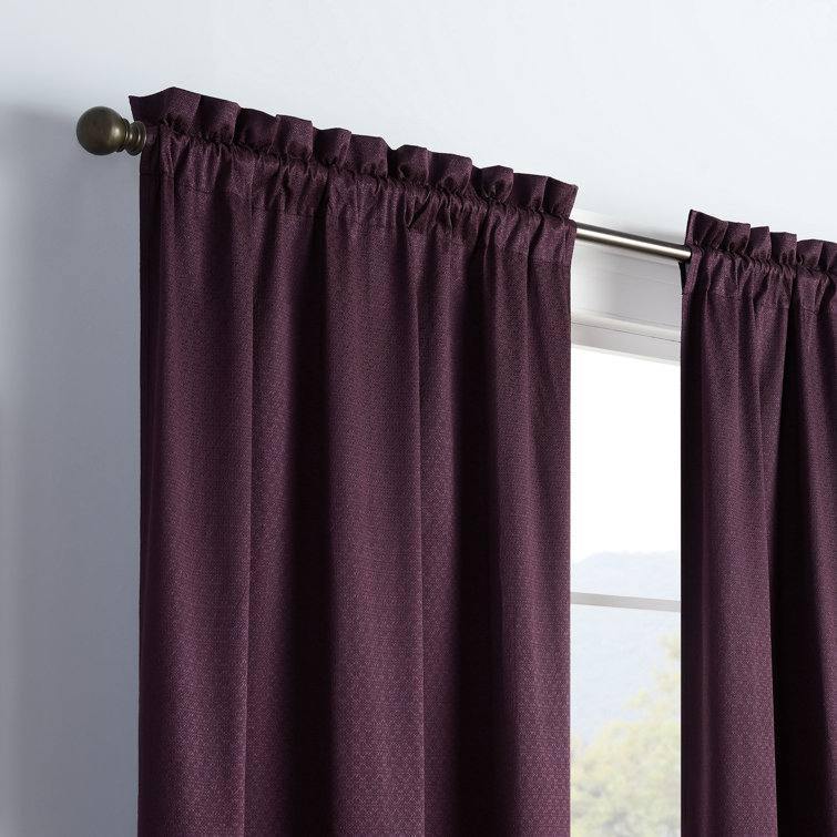 Plum Cotton Polyester Blackout Rod Pocket Window Panel