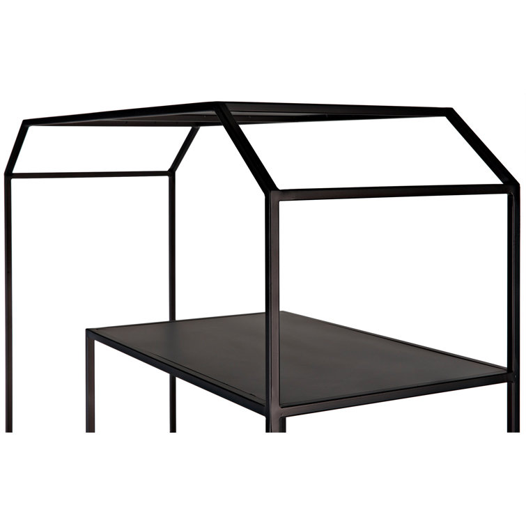 Marquise Black Geometric Metal Bookcase