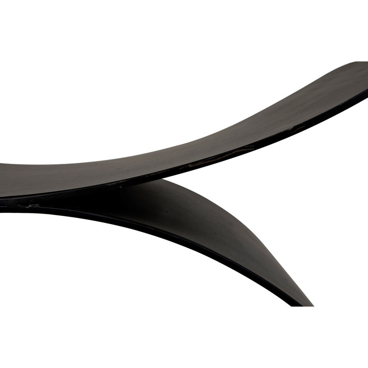 Noir Papillon Black Steel Industrial Accent Stool