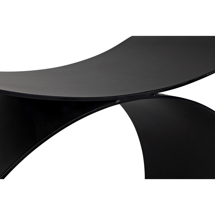 Noir Papillon Black Steel Industrial Accent Stool