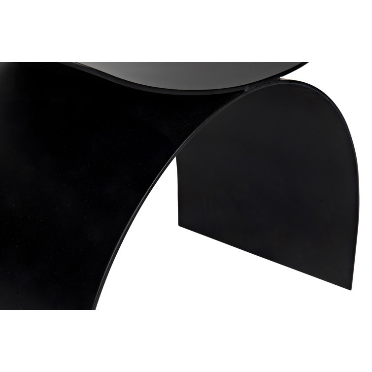 Noir Papillon Black Steel Industrial Accent Stool