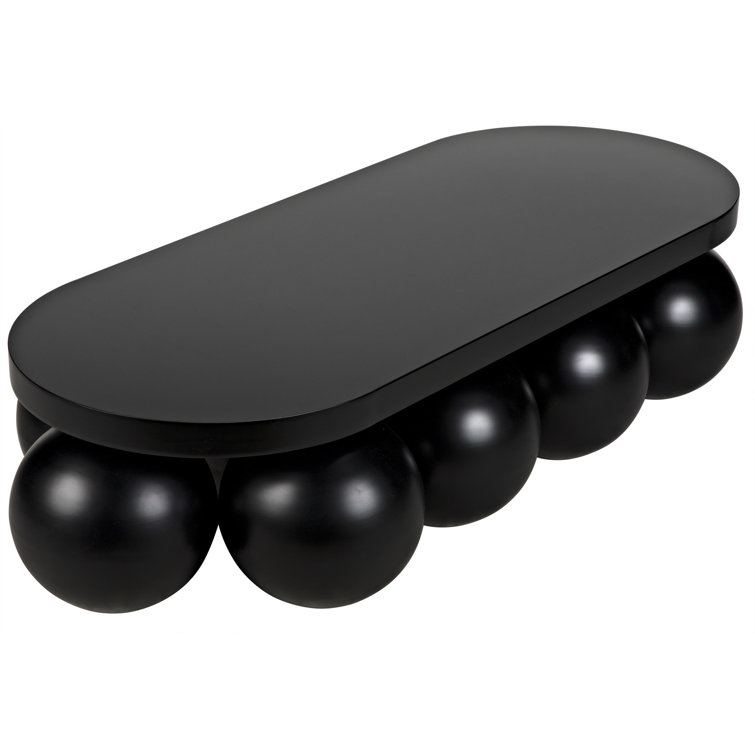 Noir Lambreta 74" Oval Black Metal Coffee Table