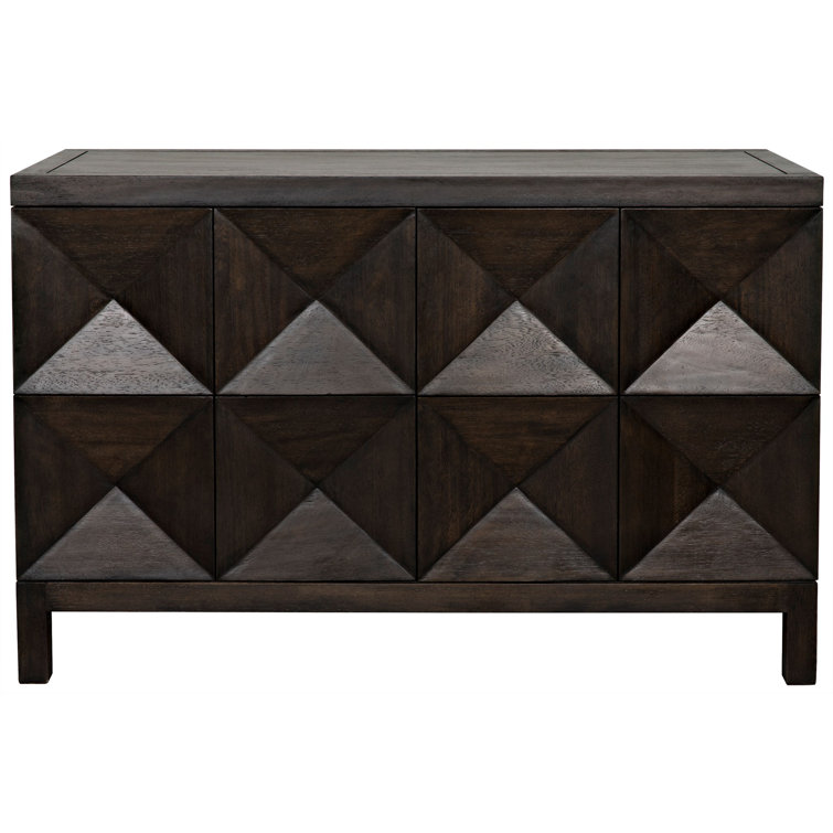 Aaran 52'' Ebony Walnut Concave Diamond Sideboard Cabinet