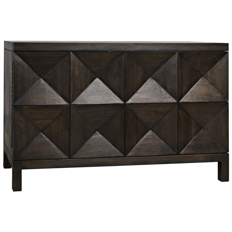 Aaran 52'' Ebony Walnut Concave Diamond Sideboard Cabinet