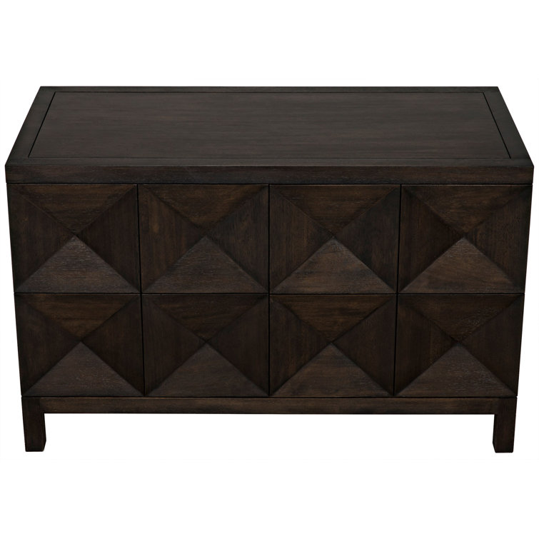 Aaran 52'' Ebony Walnut Concave Diamond Sideboard Cabinet