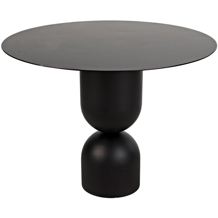 Transitional Handcrafted Round Wood Dining Table, 39.5"
