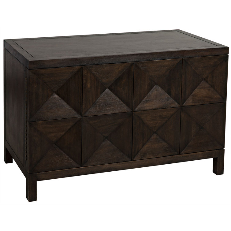Aaran 52'' Ebony Walnut Concave Diamond Sideboard Cabinet