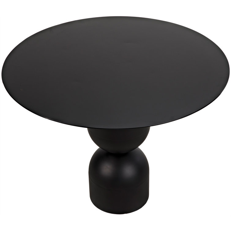Transitional Handcrafted Round Wood Dining Table, 39.5"