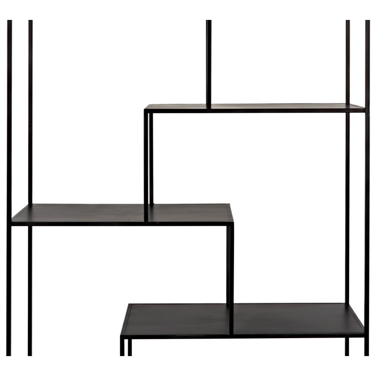 Marquise Black Geometric Metal Bookcase