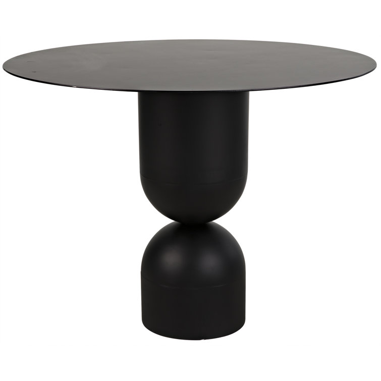 Transitional Handcrafted Round Wood Dining Table, 39.5"