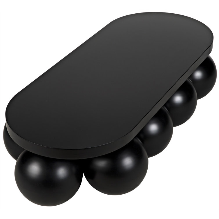 Noir Lambreta 74" Oval Black Metal Coffee Table