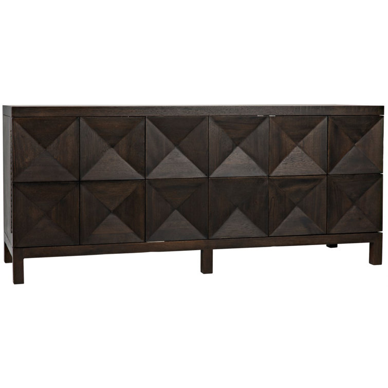 Noir Quadrant Ebony Walnut 3-Door 76" Sideboard