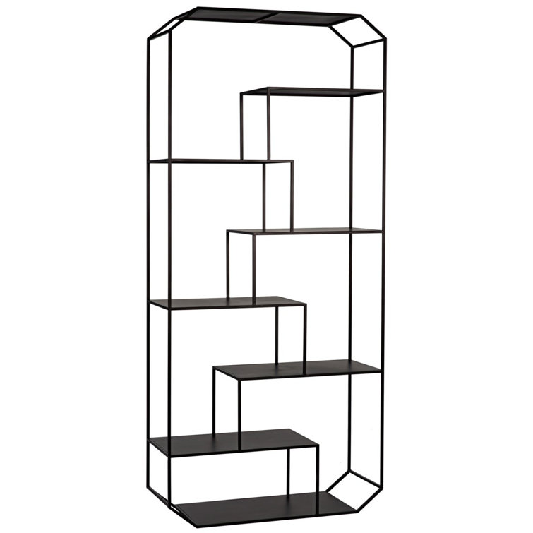 Marquise Black Geometric Metal Bookcase