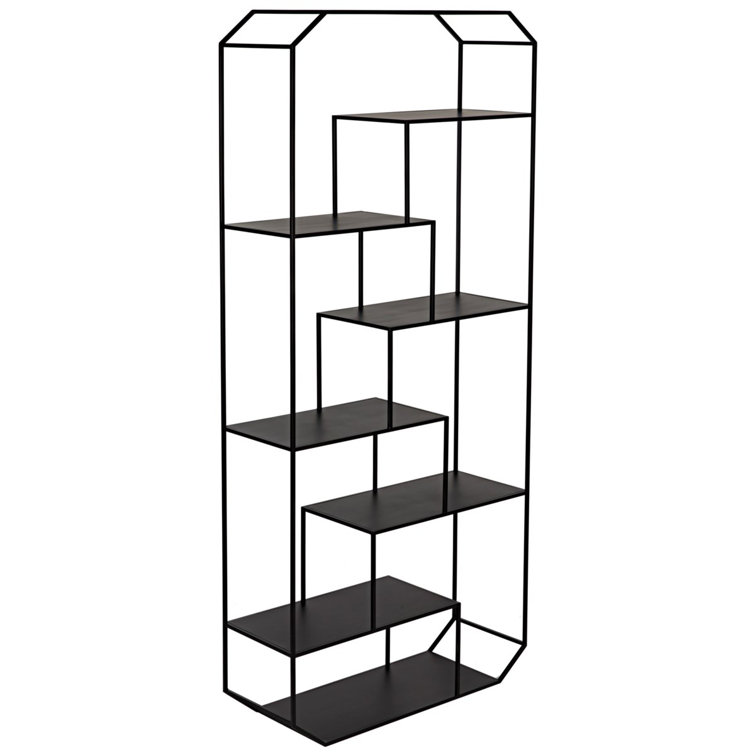 Marquise Black Geometric Metal Bookcase