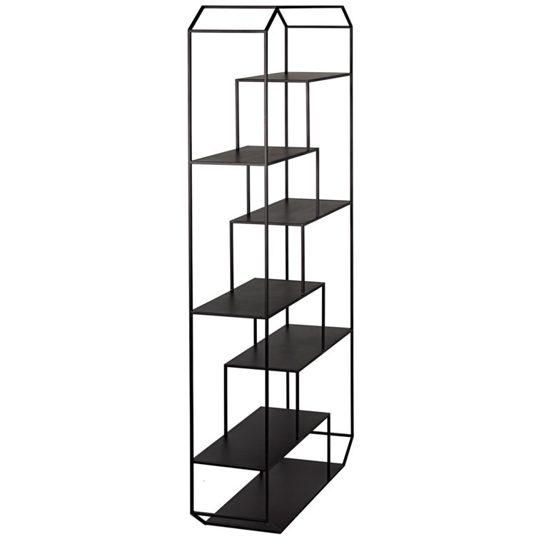 Marquise Black Geometric Metal Bookcase