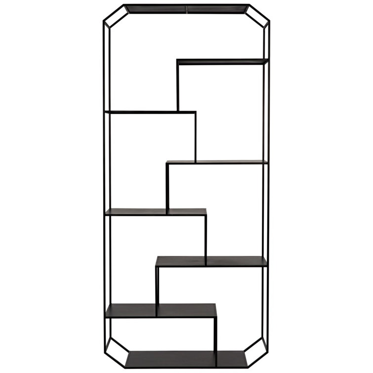 Marquise Black Geometric Metal Bookcase