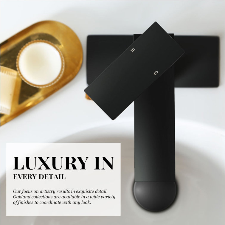 Matte Black Single Handle Brass Bathroom Faucet with Drain Assembly