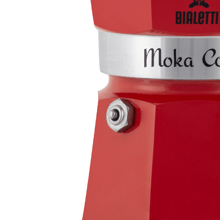 Bialetti Red Aluminum 3 Cup Moka Espresso Maker