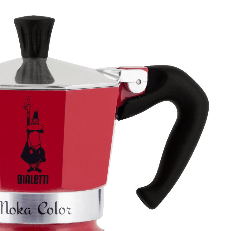 Bialetti Red Aluminum 3 Cup Moka Espresso Maker