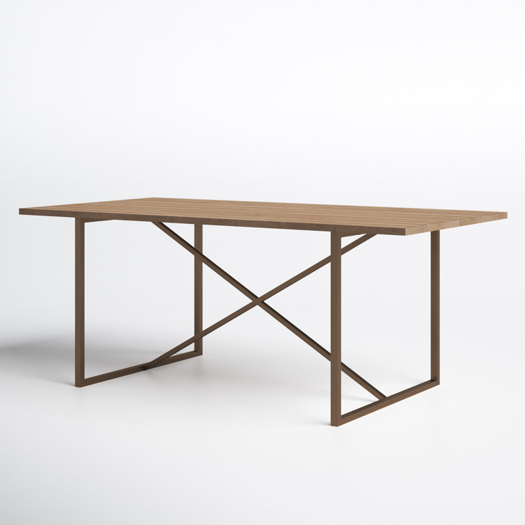 Sierra 75" Reclaimed Pine Wood Dining Table with Metal Base