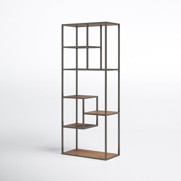 Rothwell Black and Brown Reclaimed Pine Industrial Bookshelf