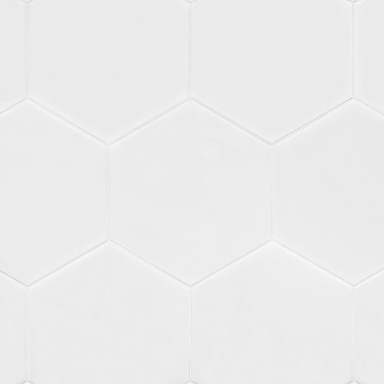 Maestro Matte White Hexagonal Porcelain Wall and Floor Tile