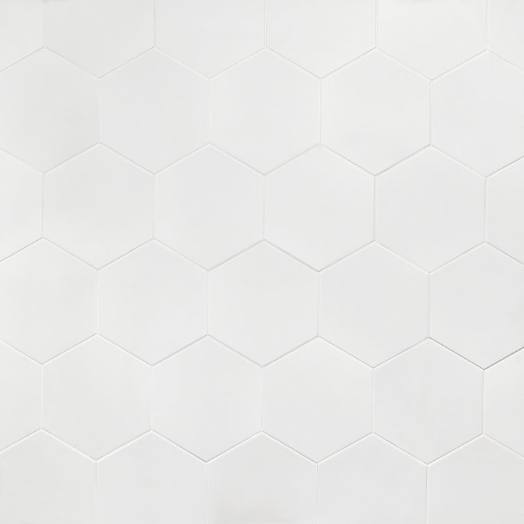 Maestro Matte White Hexagonal Porcelain Wall and Floor Tile