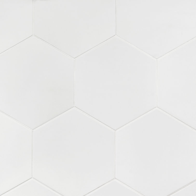 Maestro Matte White Hexagonal Porcelain Wall and Floor Tile