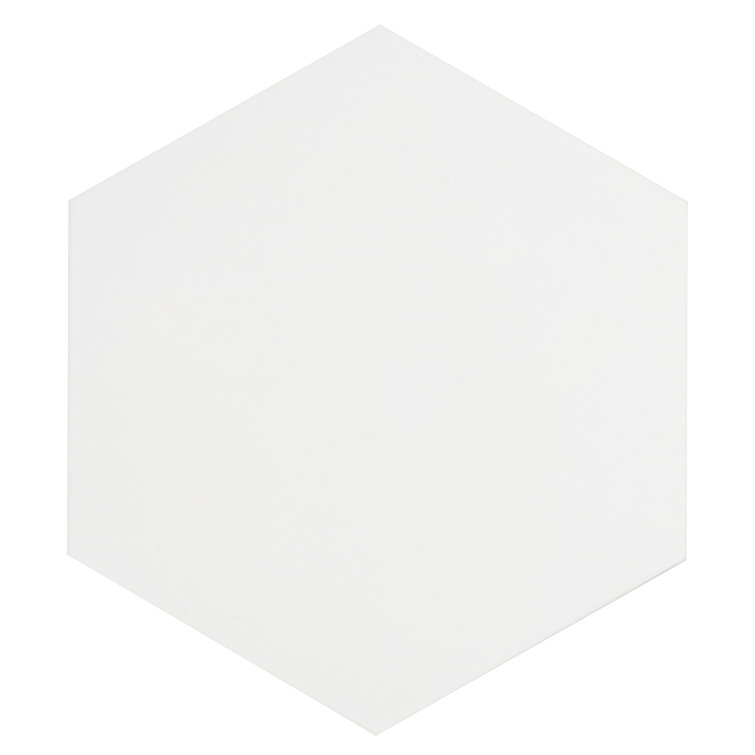 Maestro Matte White Hexagonal Porcelain Wall and Floor Tile