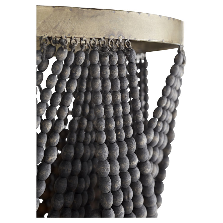 25'' Black Beaded Iron Pendant Light