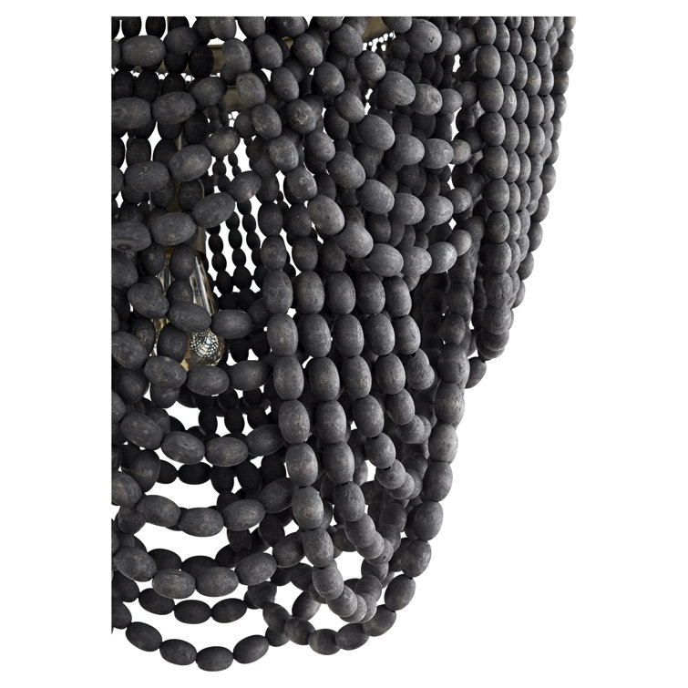 25'' Black Beaded Iron Pendant Light