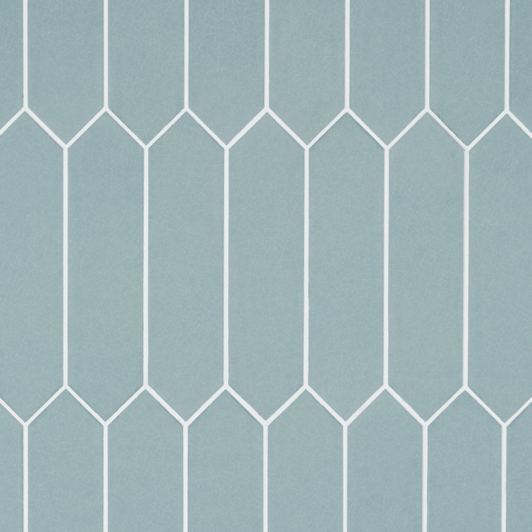 Camino Blue Polished Ceramic Hexagon Wall Tile