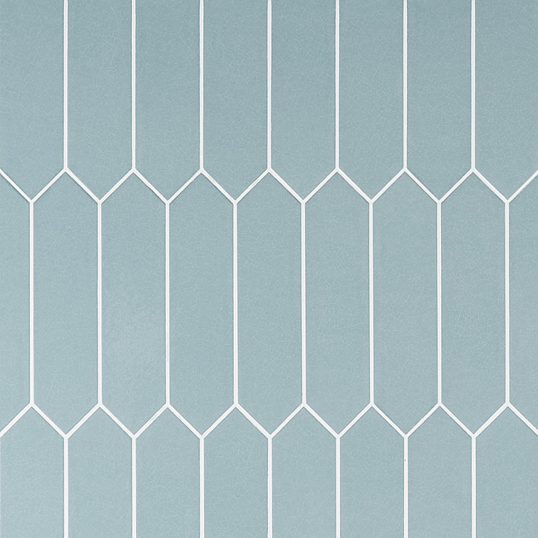 Camino Blue Polished Ceramic Hexagon Wall Tile