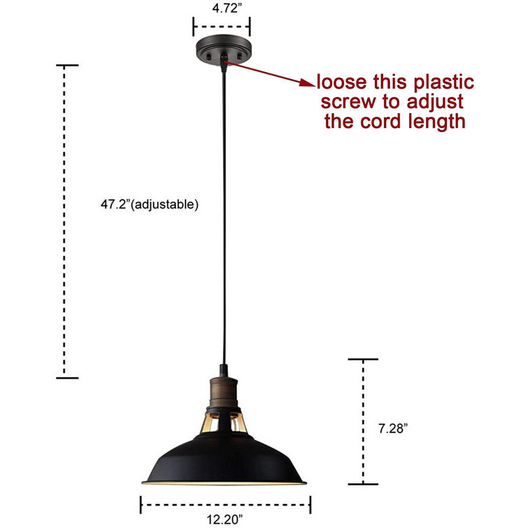 Matte Black and White Industrial Barn Pendant Light