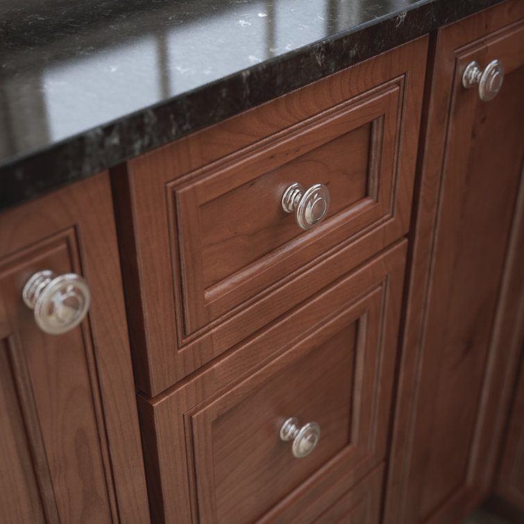 Polished Chrome Round Metal Cabinet Knob with Mounting Hardware