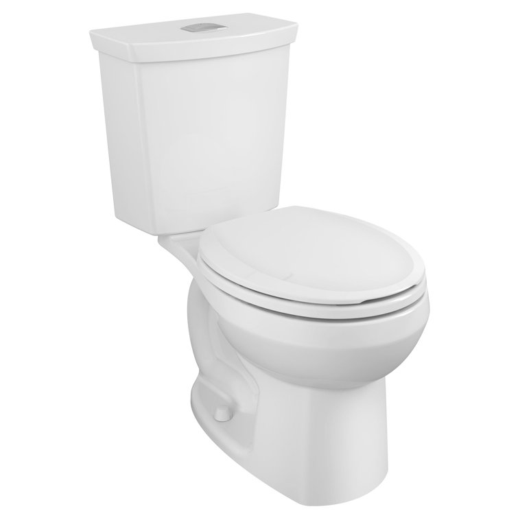 White Vitreous China Round Dual Flush Two-Piece Toilet