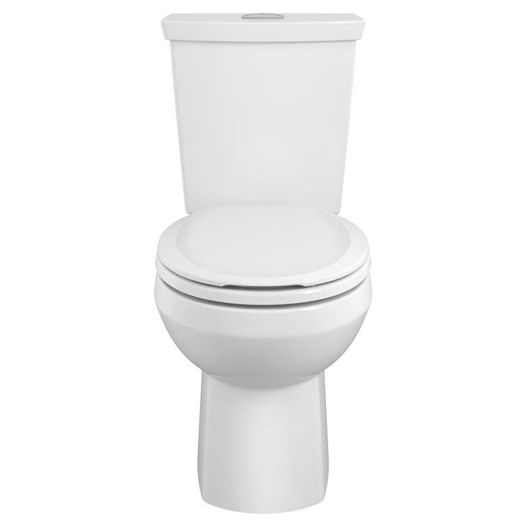 White Vitreous China Round Dual Flush Two-Piece Toilet